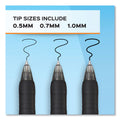 Paper Mate Profile Gel Pen, Retractable, Fine 0.5 mm, Black Ink, Translucent Black Barrel, 36/Pack
