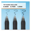 Paper Mate Profile Gel Pen, Retractable, Bold 1 mm, Black Ink, Translucent Black Barrel, Dozen