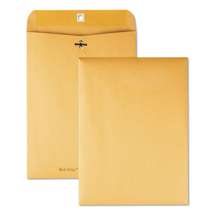 Quality Park Park Ridge Kraft Clasp Envelope, #90, Square Flap, Clasp/Gummed Closure, 9 x 12, Brown Kraft, 100/Box