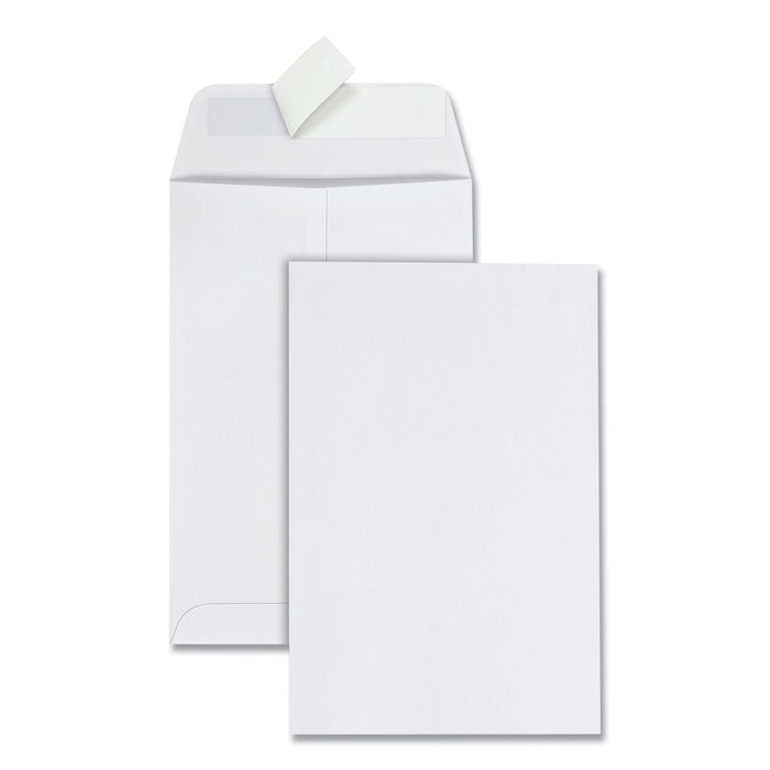 Quality Park Redi-Strip Catalog Envelope, #1, Cheese Blade Flap, Redi-Strip Adhesive Closure, 6 x 9, White, 100/Box