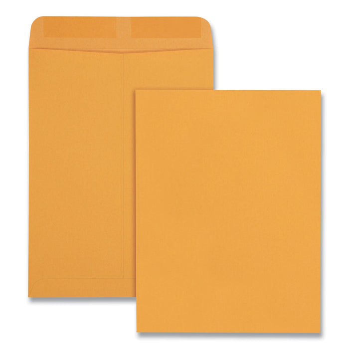 Quality Park Catalog Envelope, 28 lb Bond Weight Kraft, #10 1/2, Square Flap, Gummed Closure, 9 x 12, Brown Kraft, 100/Box