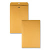 Quality Park Clasp Envelope, 32 lb Bond Weight Kraft, #15, Square Flap, Clasp/Gummed Closure, 10 x 15, Brown Kraft, 100/Box
