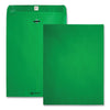 Quality Park Clasp Envelope, 28 lb Bond Weight Paper, #90, Square Flap, Clasp/Gummed Closure, 9 x 12, Green, 10/Pack