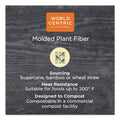 World Centric Fiber Hinged Containers, 3-Compartment, 8 x 8 x 3, Natural, Paper, 300/Carton