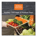 World Centric Fiber Trays, PLA Lined, PFAS Free, 1-Compartment, 18 x 14 x 1, Natural, Paper, 100/Carton