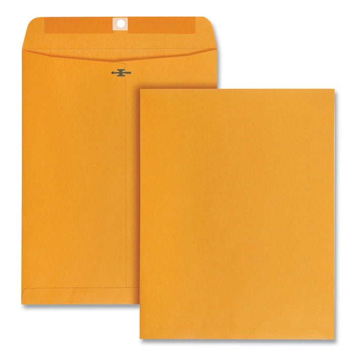 Quality Park Clasp Envelope, 28 lb Bond Weight Kraft, #97, Square Flap, Clasp/Gummed Closure, 10 x 13, Brown Kraft, 100/Box