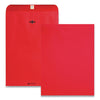 Quality Park Clasp Envelope, 28 lb Bond Weight Paper, #90, Square Flap, Clasp/Gummed Closure, 9 x 12, Red, 10/Pack