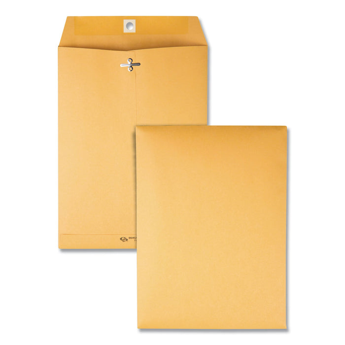 Quality Park Clasp Envelope, 32 lb Bond Weight Kraft, #75, Square Flap, Clasp/Gummed Closure, 7.5 x 10.5, Brown Kraft, 100/Box