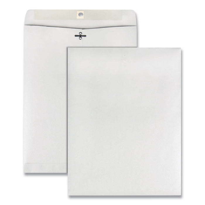 Quality Park Clasp Envelope, 28 lb Bond Weight Paper, #97, Square Flap, Clasp/Gummed Closure, 10 x 13, White, 100/Box