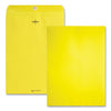 Quality Park Clasp Envelope, 28 lb Bond Weight Paper, #90, Square Flap, Clasp/Gummed Closure, 9 x 12, Yellow, 10/Pack