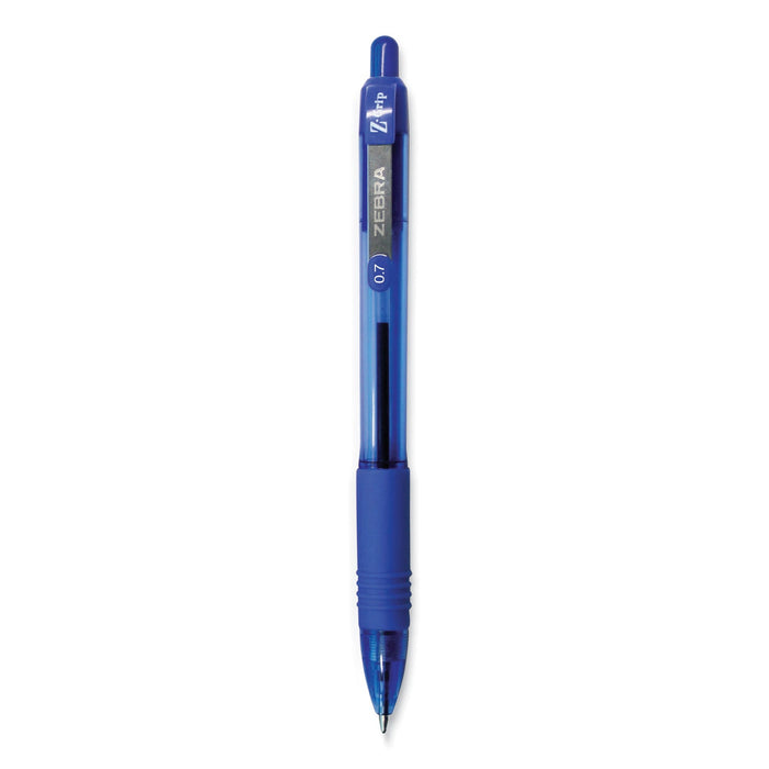 Zebra Z-Grip Ballpoint Pen, Retractable, Medium 0.7 mm, Blue Ink, Blue Tinted Barrel, 12/Pack