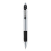 Zebra Z-Grip Metal Ballpoint Pen, Retractable, Medium 1 mm, Black Ink, Silver Barrel, 12/Pack
