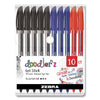 Zebra Doodler'z Gel Pen, Stick, Bold 1 mm, Assorted Ink and Barrel Colors, 10/Pack
