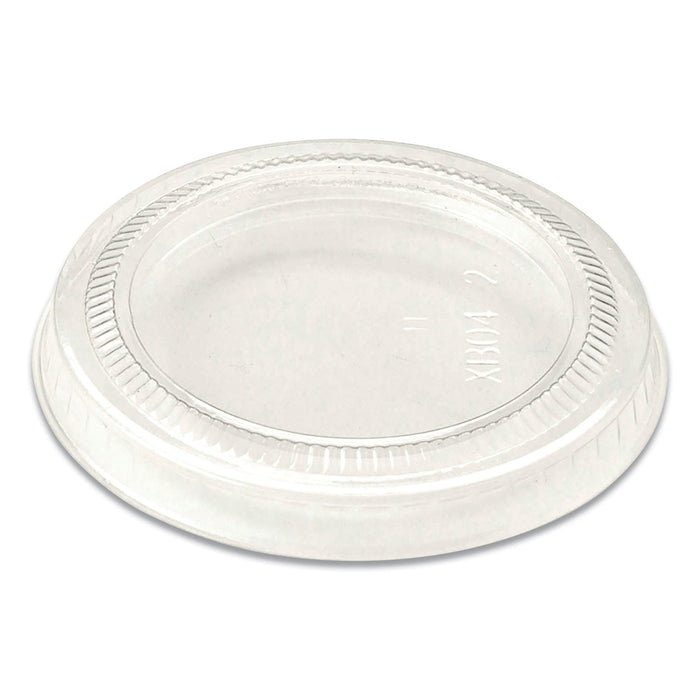 World Centric PLA Lids for Fiber Cups, 2.6" Diameter x 0.3"h, Clear, Plastic, 2,000/Carton
