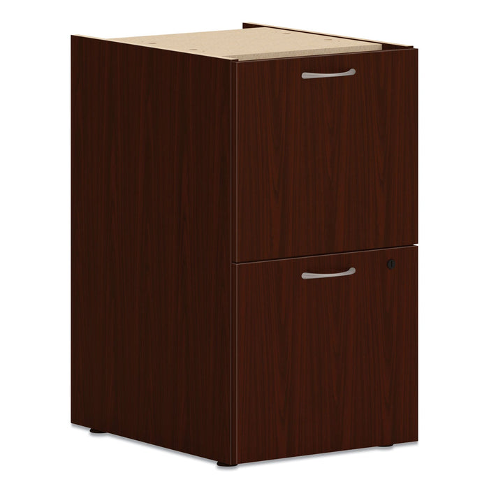HON Mod Support Pedestal, Left or Right, 2 Legal/Letter-Size File Drawers, Traditional Mahogany, 15" x 20" x 28"