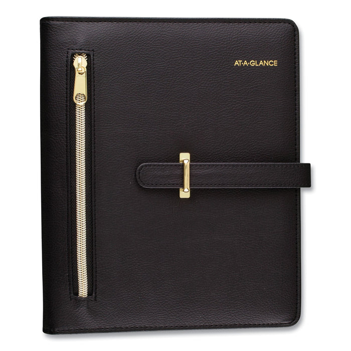 AT-A-GLANCE Buckle Closure Planner/Organizer Starter Set, 8.5 x 5.5, Black Cover, 12-Month (Jan to Dec): Undated