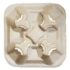 GN1 Molded Fiber Cup Carrier, 8 oz to 32 oz, Four Cups, Kraft, 300/Carton