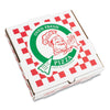 PIZZA Box Corrugated Kraft Pizza Boxes, B-Flute, White/Red/Green, 18" Pizza, 18 x 18 x 1.88, Paper, 50/Carton