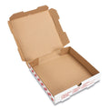 PIZZA Box Corrugated Kraft Pizza Boxes, B-Flute, White/Red/Green, 18" Pizza, 18 x 18 x 1.88, Paper, 50/Carton