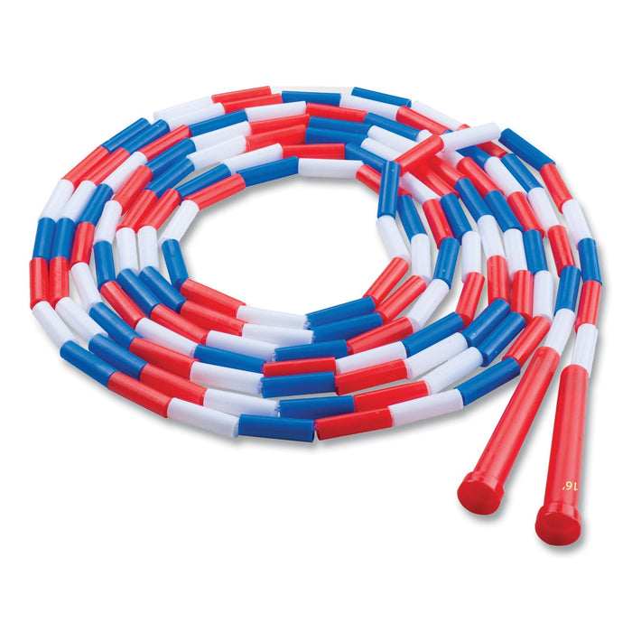 Champion Sports Segmented Plastic Jump Rope, 16 ft, Red/Blue/White