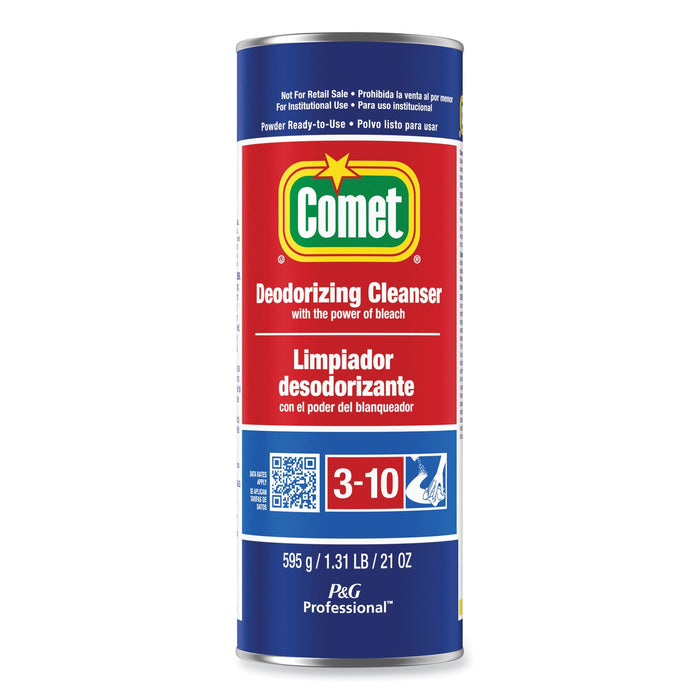 Comet Deodorizing Cleanser with Bleach, Powder, 21 oz Canister, 24/Carton