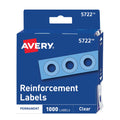 Avery Dispenser Pack Hole Reinforcements, 0.25" Dia, Clear, 1,000/Pack, (5722)