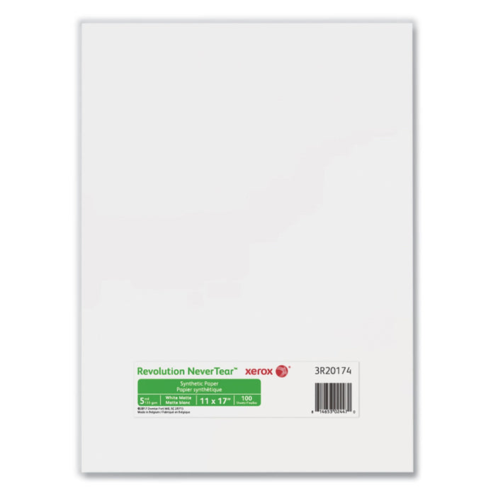 xerox Revolution NeverTear, 5 mil, 11 x 17, Smooth White, 100/Pack