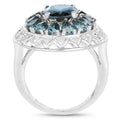 5.98 Carat Genuine London Blue Topaz .925 Sterling Silver Ring by Bids.com