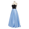 Blondie Nites Juniors Strapless Crisscross Gown Blue/Black, Size 3 by Vanessa Jane