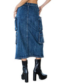 Denim Cargo Skirt by The House of Stylez