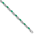 14k White Gold Emerald Infinity 7.25 inch Bracelet by Fine Color Jewels