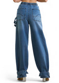 Elastic Waist Barrel Baggy Jeans by The House of Stylez