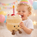 Strawberry Cream Birthday Cake Plush | Aesthetic Keepsake & Pretend Play Toy by ozznekshoes