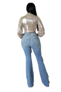 Foil Cargo Pocket Jean by The House of Stylez