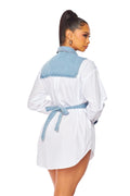 Denim Patch Button Up by The House of Stylez