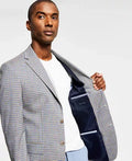 Tommy Hilfiger Mens Modern-Fit Brown/Blue Check Blazer, Size 42L by Vanessa Jane