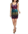 Guess Womens Purple Sequined Color Block Sleeveless, Size 2 by Vanessa Jane