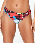 Bar III Tropical-Print Ruched Bikini Bottoms by Vanessa Jane