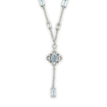 Natural Sky Blue Topaz Y Drop Necklace Silver by Fine Color Jewels