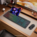 Rechargeable Silent Wireless Keyboard & Mouse Combo - 106 Keys, RGB Backlight by Zerodamage Sahara Case LLC