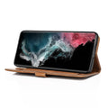 Folio Brown Leather Wallet Case - Samsung Galaxy S22 Plus by Zerodamage Sahara Case LLC