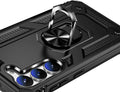 Bundle: Black Military Kickstand Series with Belt Clip Case with Tempered Glass Screen and Camera Protector - Samsung Galaxy S23 by Zerodamage Sahara Case LLC