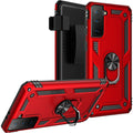 Red Military Kickstand Series Case - Samsung Galaxy S21 FE 5G by Zerodamage Sahara Case LLC