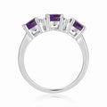 1.7 Ct Round Purple Amethyst Prong Silver Three Stone Ring by Fine Color Jewels