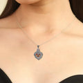 Boho Pendant Oxidised Necklace by Fine Color Jewels