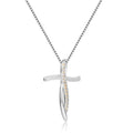 Yellow Sapphire Cross Necklace by Fine Color Jewels