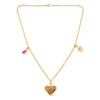 Heart Charm Necklace 18K Gold Over Silver