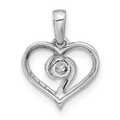 14k Gold Lab Grown Diamond Heart Pendant 1/10 carat by Fine Color Jewels