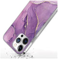 Purple Marble Series Case with Tempered Glass Screen and Camera Protector - iPhone 14 Pro by Zerodamage Sahara Case LLC