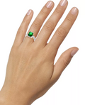 Charter Club Silver Plated Pave and Green Emerald-Cut Crystal Twist Ring, Size 8 by Vanessa Jane